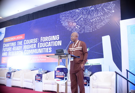 Keynote speaker addressing delegates at the WACREN 2024 Conference in Abuja